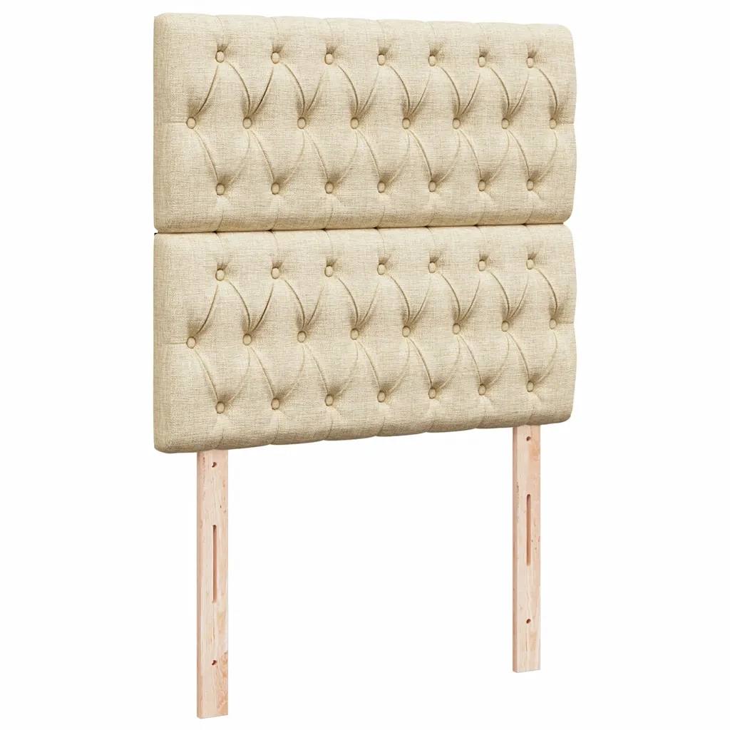 Struttura Letto Pouf con Materasso Crema 90x190 cm in Tessuto 3313207