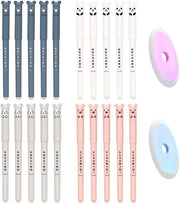 Stilografiche a sfera cancellabili - 20 pezzi - 0,35 mm - Leggere - Materiale plastico - Inclusi 2 gomiti - Adatti per bambini/adulti - Stilografiche a gomma cancellabili
