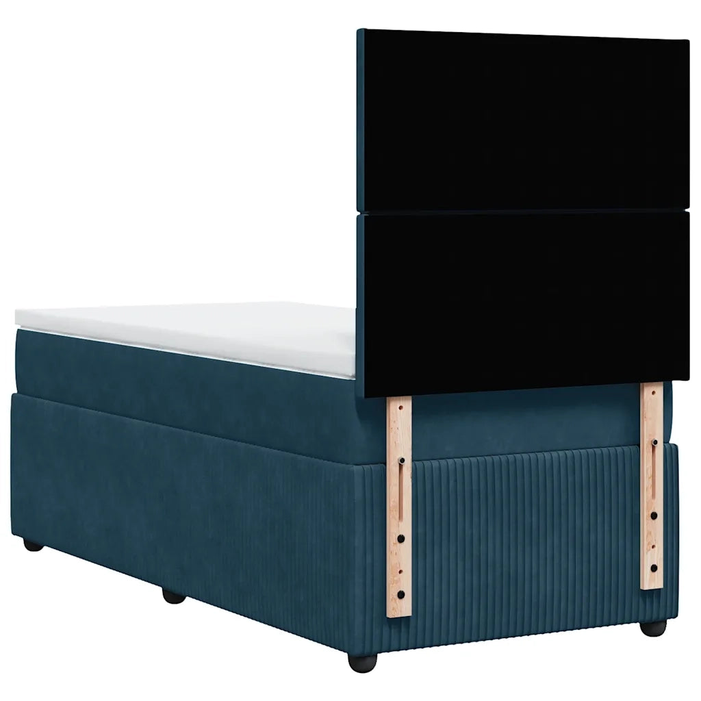 Giroletto a Molle con Materasso Blu 80x200 cm in Velluto 3294488