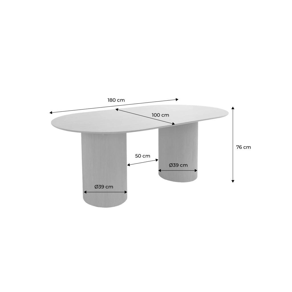 Tavolo da pranzo con effetto legno de 4-6 posti a sedere, 180cm, noce