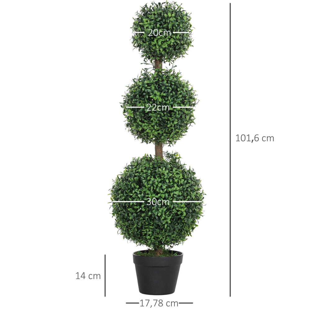 Albero Artificiale Topiaria Buxus ¨C zephmum ¨C Verde 101.6 cm con Vaso