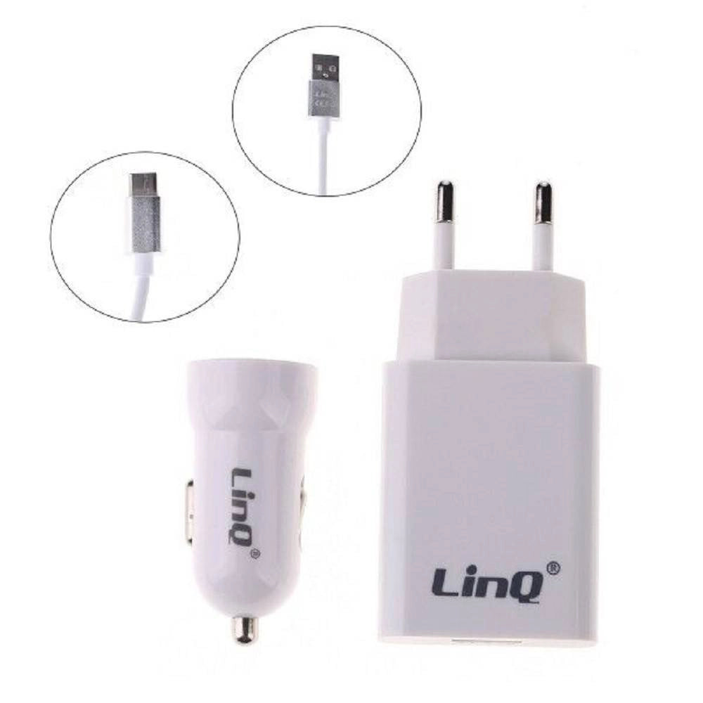 Trade Shop - Kit Caricabatterie 3in1 Adattatore Caricatore Auto Rete Cavo Usb Tipo C Tpc-3301 -