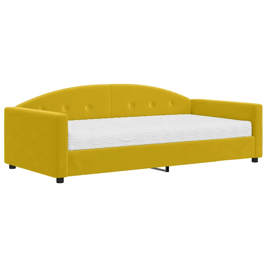 Divano letto | Sof¨¤ letto | Letto singolo con Materasso Giallo 100x200 cm in Velluto