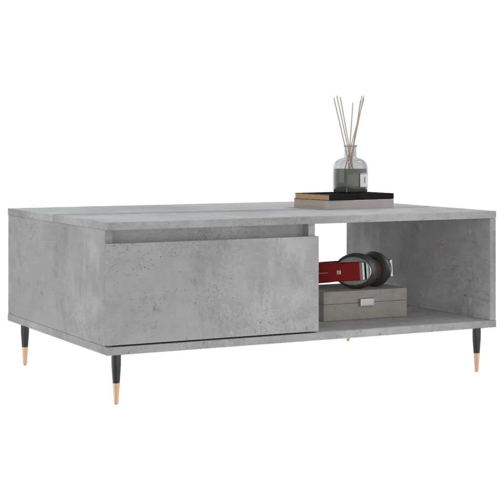 Tavolino da salotto | Tavolino da caff¨¨ | Tavolino da Soggiorno Grigio Cemento 90x60x35cm Legno Multistrato
