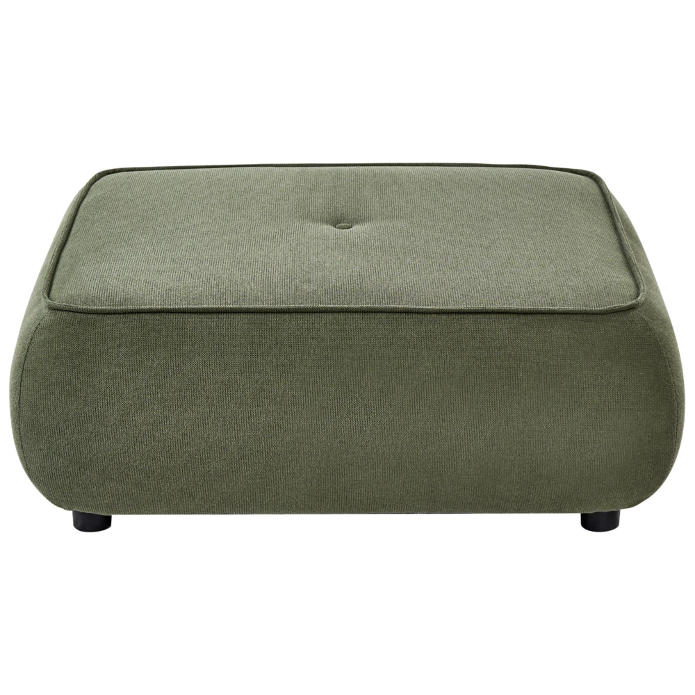 Pouf quadrato in tessuto verde imbottitura di qualità decorativo stile Moderno per soggiorno