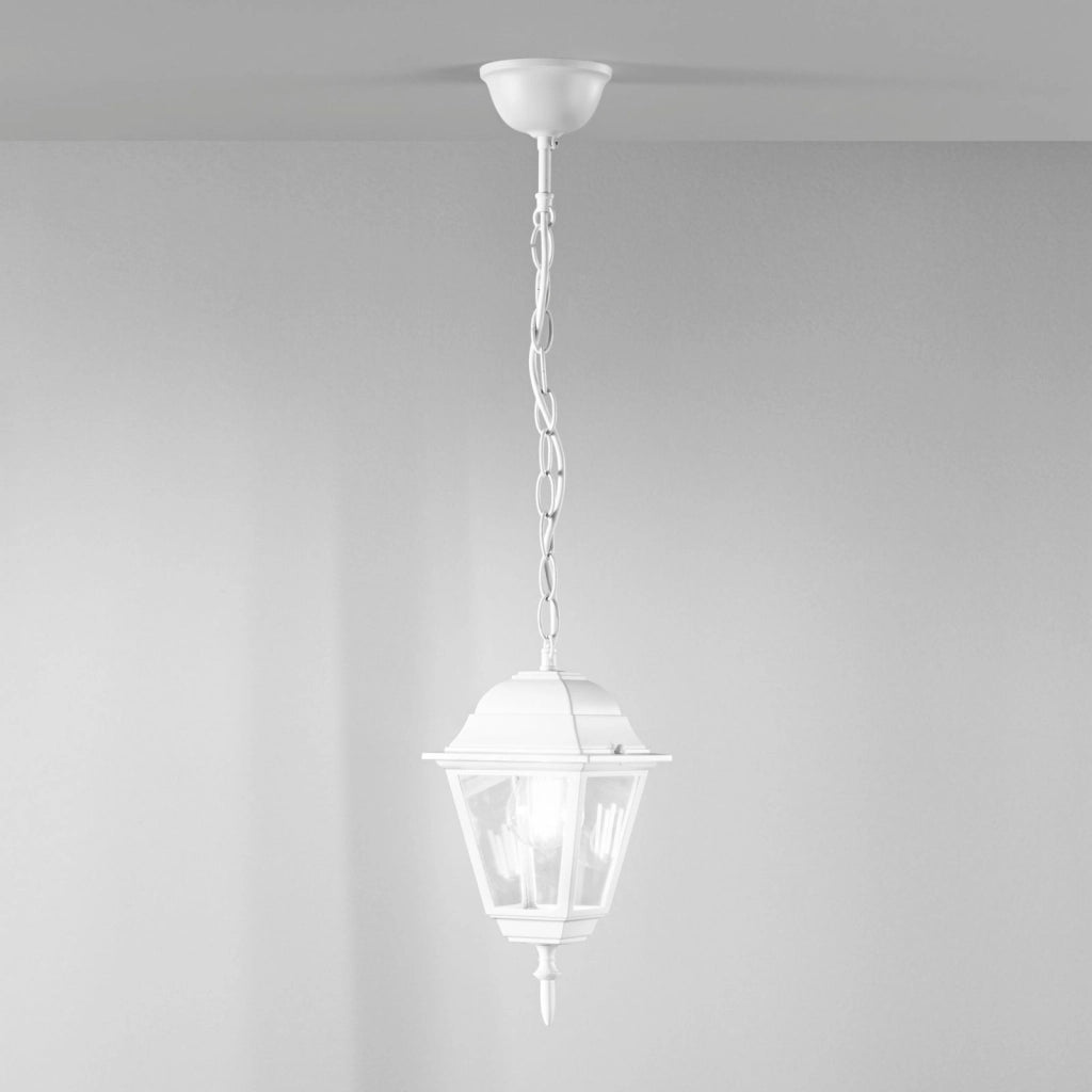 SOSPENSIONE ROMA BIANCA 1 LUCE ATTACCO E27 IP44 14,6X14,6X97CM