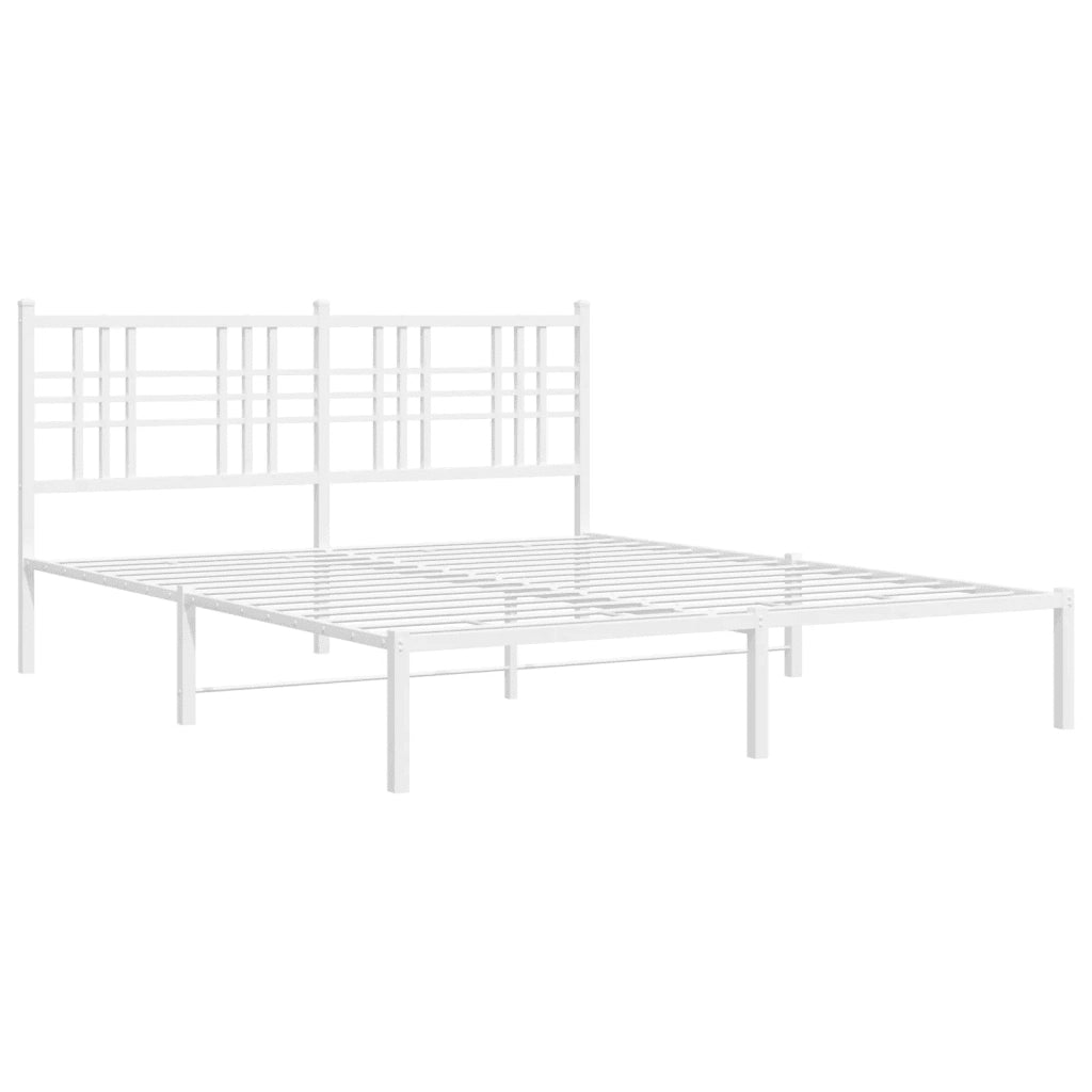Giroletto con Testiera Metallo Bianco 150x200 cm