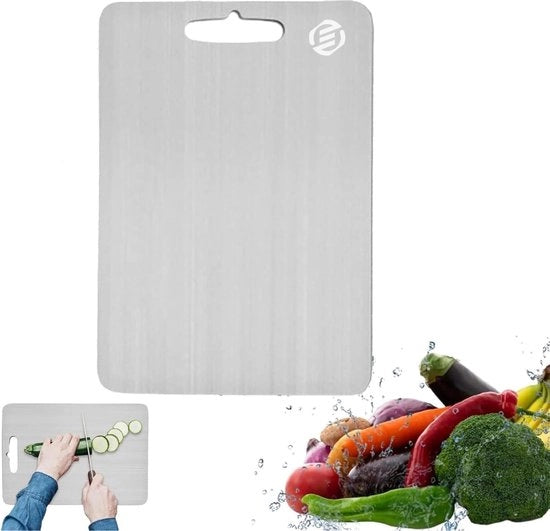 Piastra di taglio in titanio - Senza plastica - Senza odori - Inox - Piastra di taglio anti batterico - Resistente al lavastoviglie - 

Modello: 
Specifica: