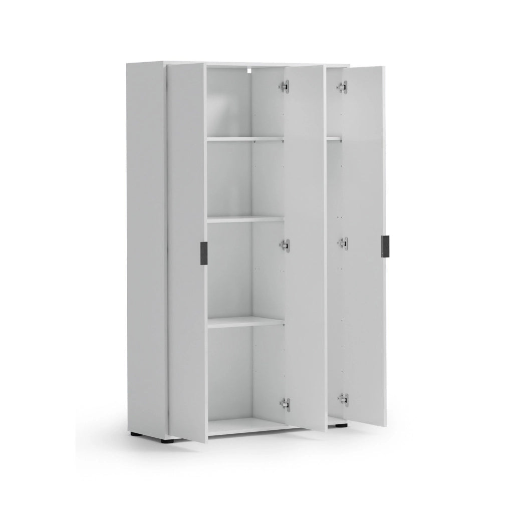 Teolo, Armadio Multiuso Grande Cassetti Made in Italy, 106.9x180h cm Bianco Lucido