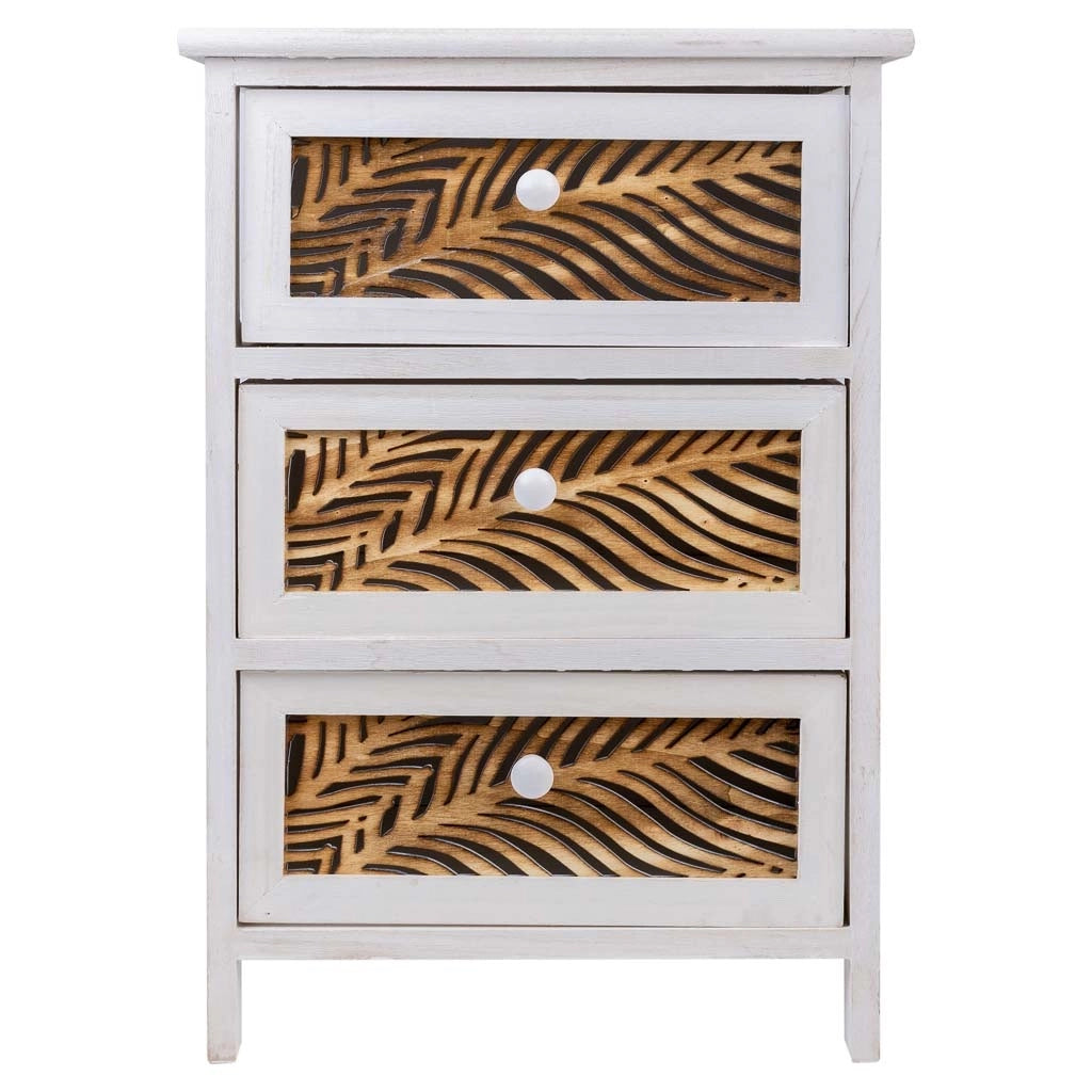 Cassettiera in legno bianco 40x29x58h
