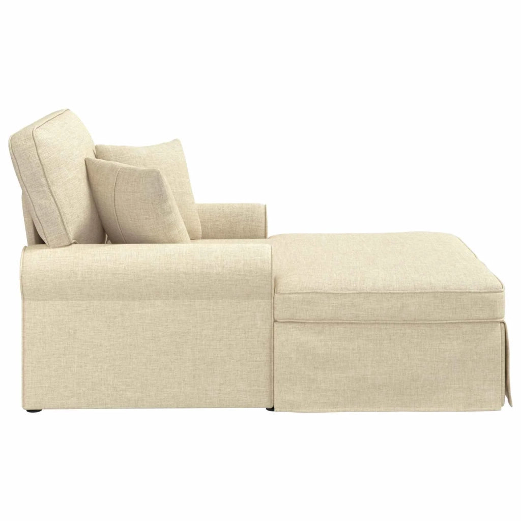 Chaise Longe con Gonna con cuscino 3 pz Crema Tessuto CFW7854808