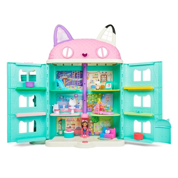 Gabby's dollhouse , playset casa delle bambole di gabby, set con luci e suoni, giochi per bambini dai 3 anni in su - 6060414