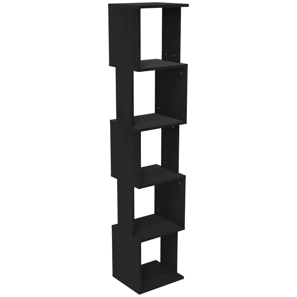 Libreria a 5 Livelli Design Moderno ¨C Xylo ¨C Scaffale Ripiani Legno Nero per Soggiorno Ufficio
