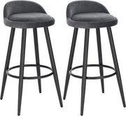 Set di 2 sedute da bar con schienale - Grigio - Con schienale - Sedute ergonomiche - Cucina - Altezza 69cm