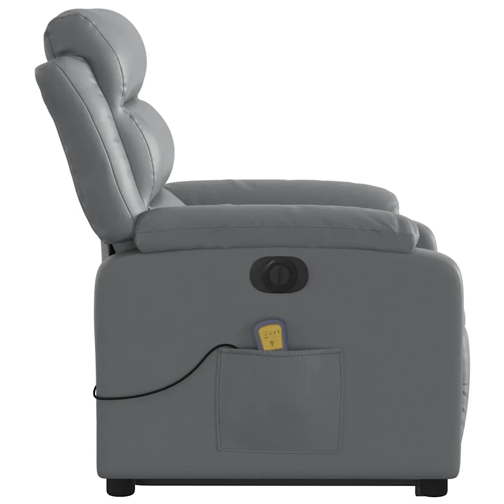 Poltrona Alzapersona Elettrica Reclinabile Grigio in Similpelle 3205066