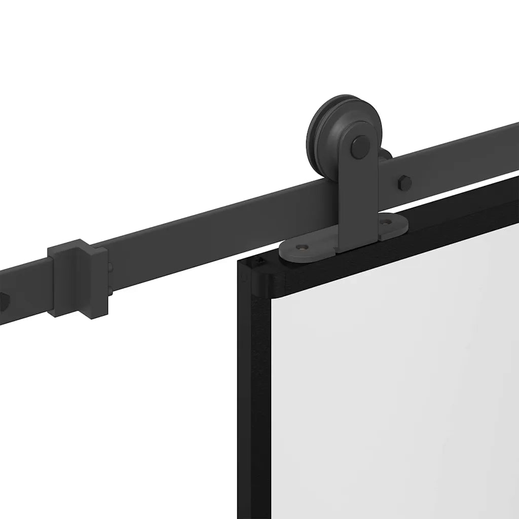 Porta Scorrevole con Ferramenta 76x205cm Vetro ESG Alluminio 3332886