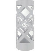 Portaombrelli da Ingresso Design Floreale 19,5x19,5x49 cm in Ferro Bianco