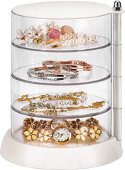 Organizzatore per accessori capelli, con 4 strati trasparenti in acrilico, per classificare la raccolta di elastici per capelli, accessori per capelli, bracciali e anelli