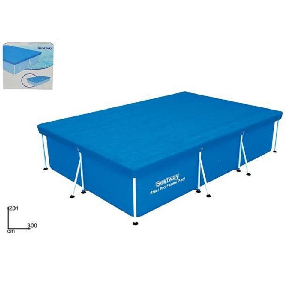 Trade Shop - Telo Di Copertura Per Piscina Fuori Terra Rettangolare Da 300 X 201 X 66cm 58106 -
