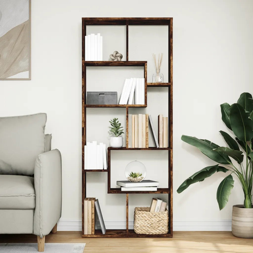 vidaXL Libreria Divisorio Rovere Fumo 67x25x161,5 cm in Truciolato