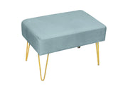 Pouf Salotto/Camera Panca Design Moderno Modello Velvet In Tinta Unita - Pouf - Petrolio