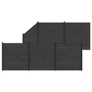 Pannello di Recinzione 6 pcs WPC e Alluminio Nero