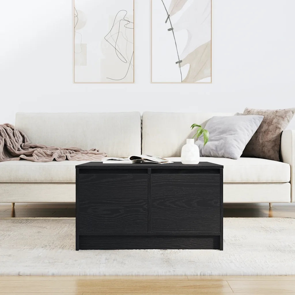 vidaXL Tavolino da Salotto con Cassetti Rovere Nero 70,5x70x40 cm