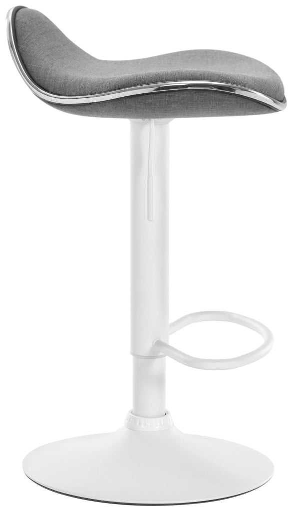 Sgabello Shanghai in tessuto grigio chiaro,bianco