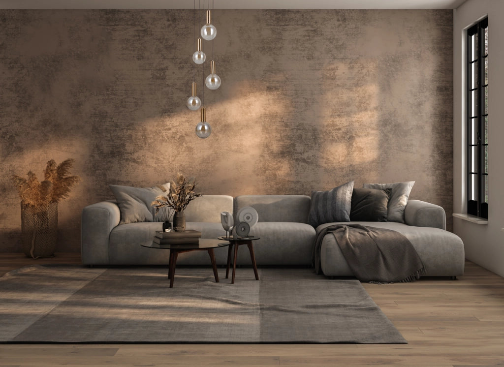 Lampadario LED 25W oro con sfere ambra STRELA Italux
