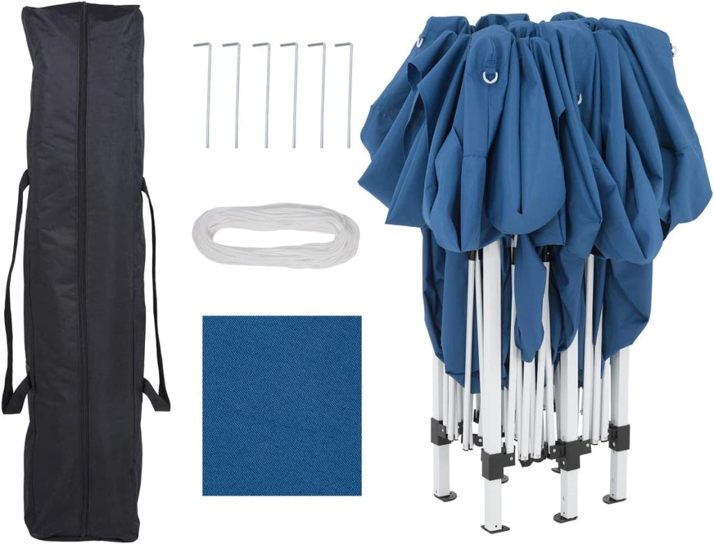 Deuba Gazebo Capri 3x6m Pop-Up Blu Idrorepellente con Borsa Protezione UV Padiglione Pieghevole Tendone Festa