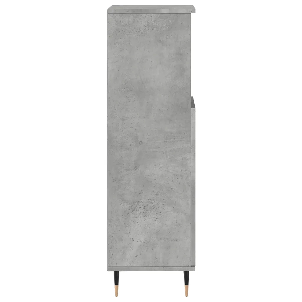 Armadietto da Bagno Grigio Cemento 30x30x100 cm in Truciolato 857204