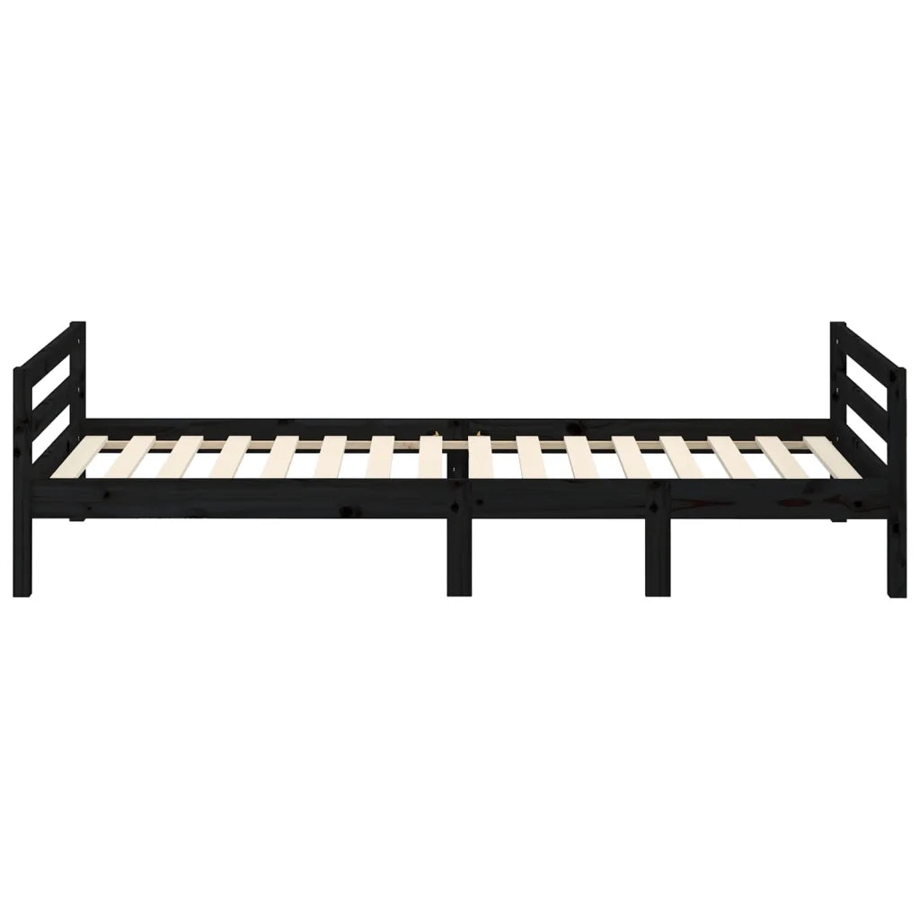 Giroletto Nero 75x190 cm in Legno Massello di Pino 821643