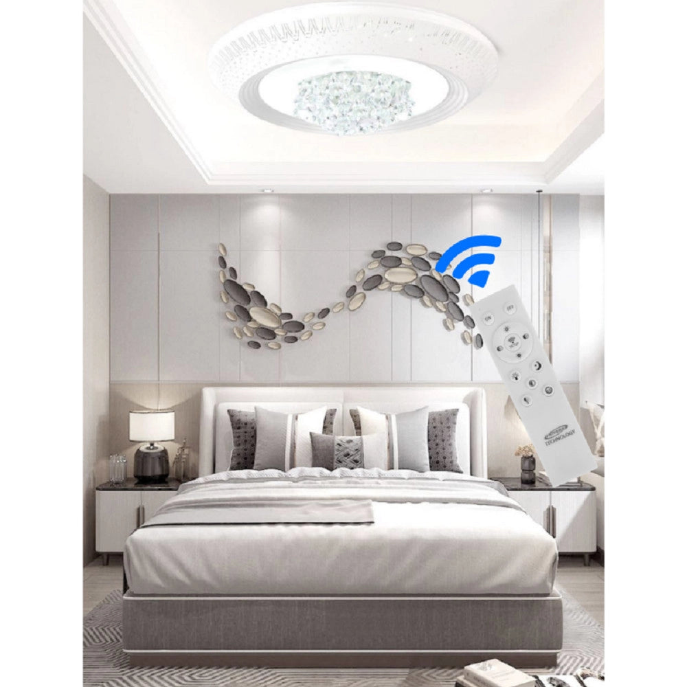 Trade Shop - Plafoniera 166 Watt Lampadario Soffitto Mille Una Notte 3 Toni Luce Telecomando -