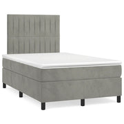 Letto a Molle Materasso e LED Grigio Chiaro 120x190 cm Vellutocod mxl 115799
