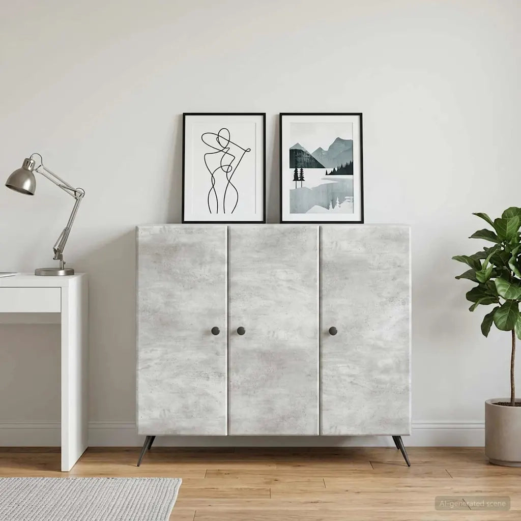 Credenza Grigio Cemento 89 x 34,5 x 80 cm Legno ingegnerizzato 895568