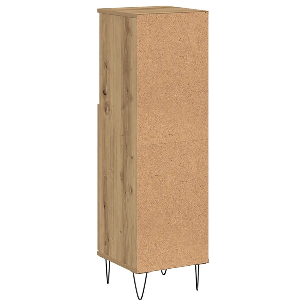 Armadietto Bagno Rovere 30x30x100 cm Legno Multistrato 857209