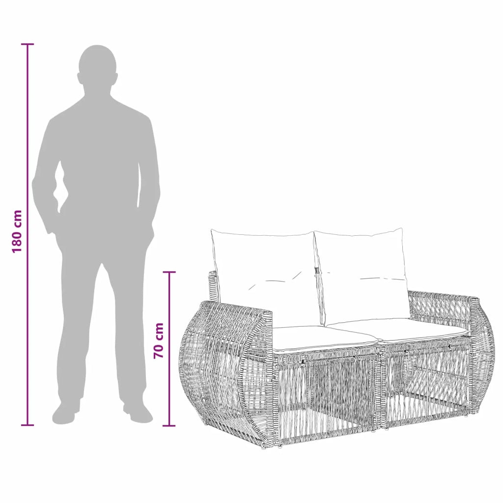 Set Divano da Giardino 8 pz Nero polyrattan 3435355