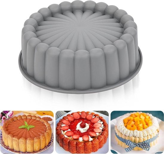 Forma di torta in silicone 20 cm Grigio - Superficie antiaderente, Forme rotonde, Riciclabile