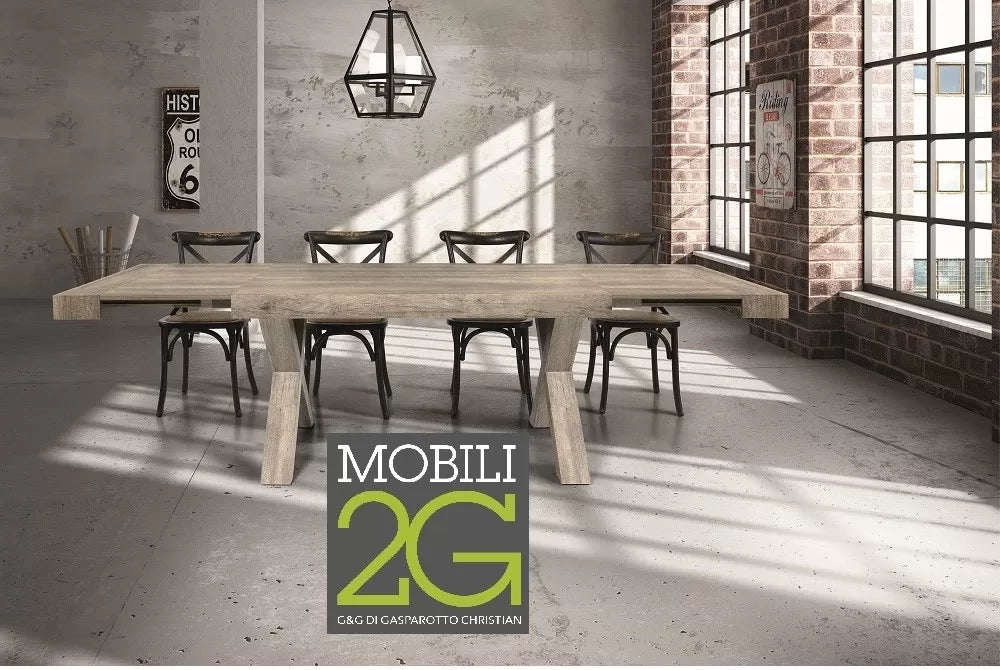 Tavolo rettangolare allungabile invecchiato 180x90 (818) - Mobili 2G