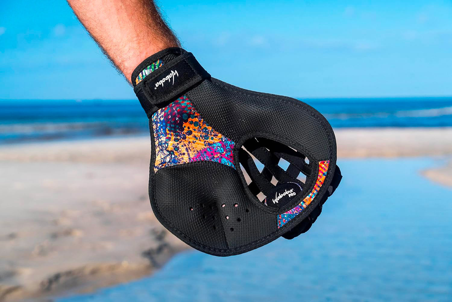 Waboba Catch Set Guantone e Palla per Mare o Piscina Nero