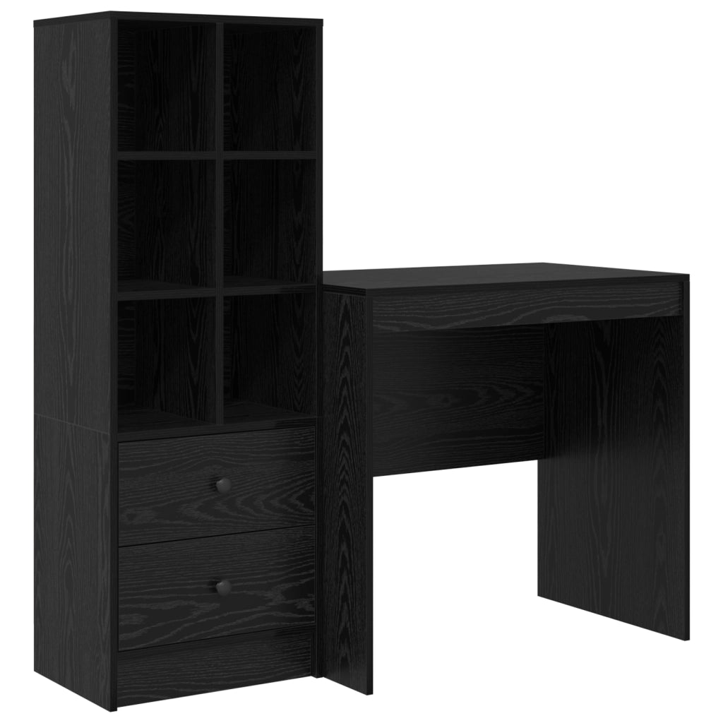 Scrivania  con Storage Rovere Nero Legno ingegnerizzato