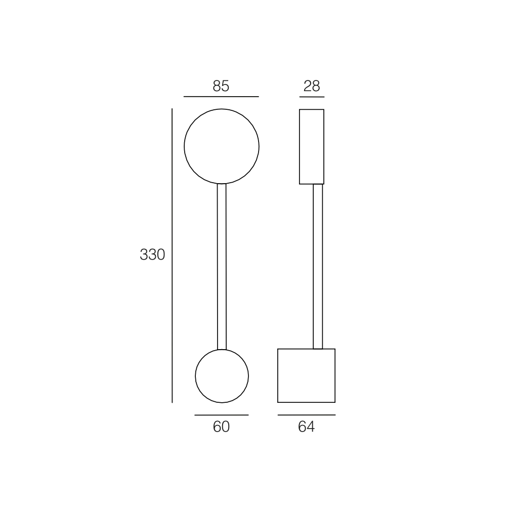 Lampada da parete Eclipsia bianca - 325x85x64mm GX53 - Applique da muro in metallo elegante