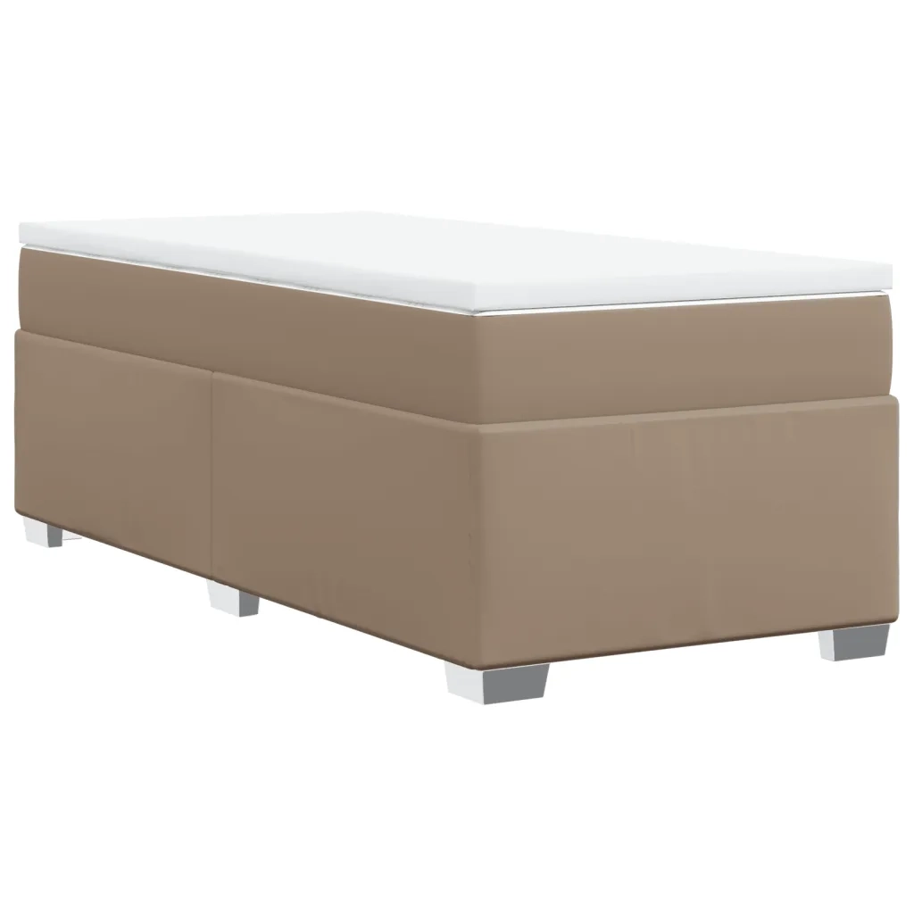vidaXL Giroletto a Molle con Materasso Cappuccino 80x200 cm Similpelle