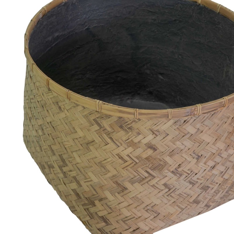 Portavaso cemento bambù 1-4 naturale tondo cm ø63h47