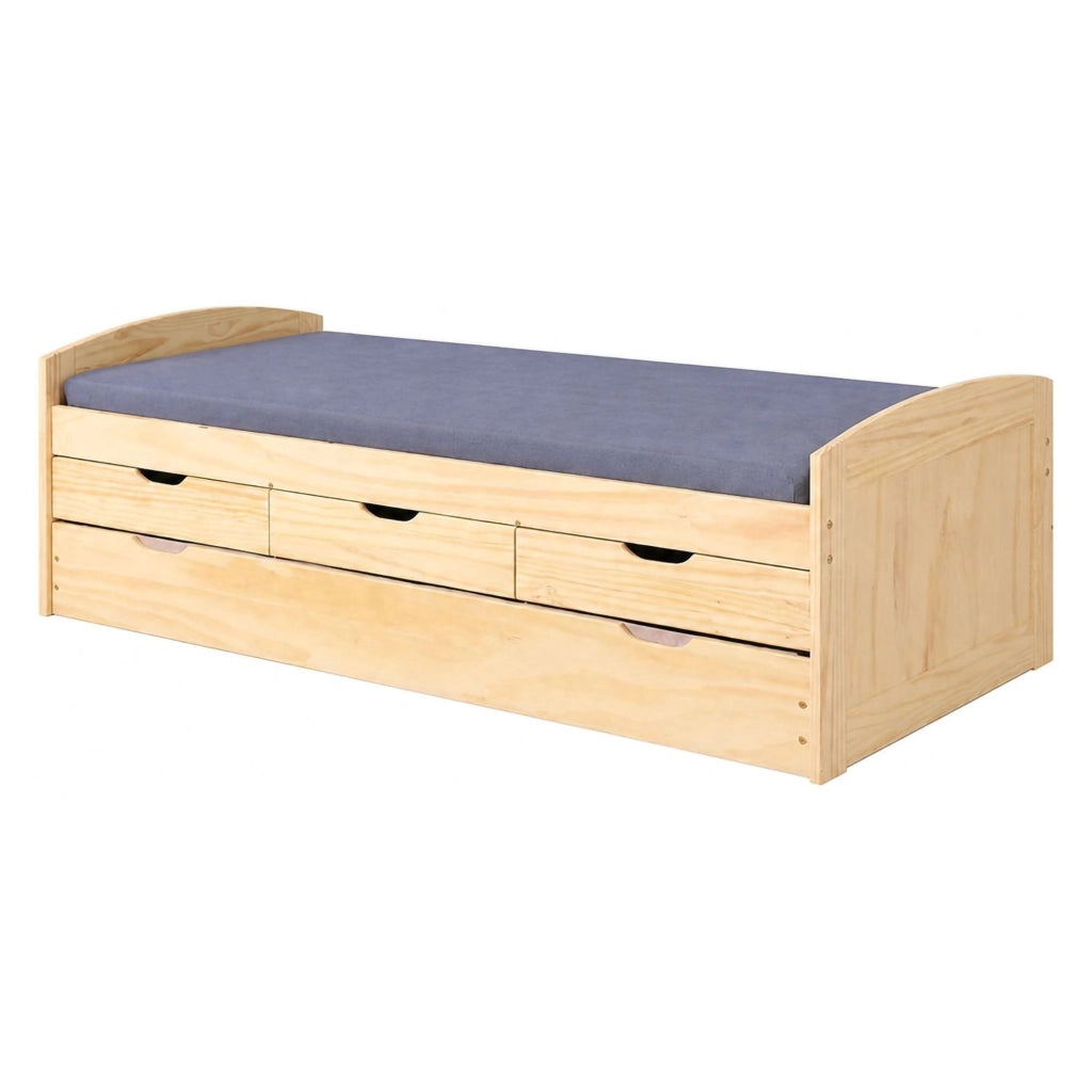 Tavullia, Letto Singolo Contenitore, Marrone Rovere