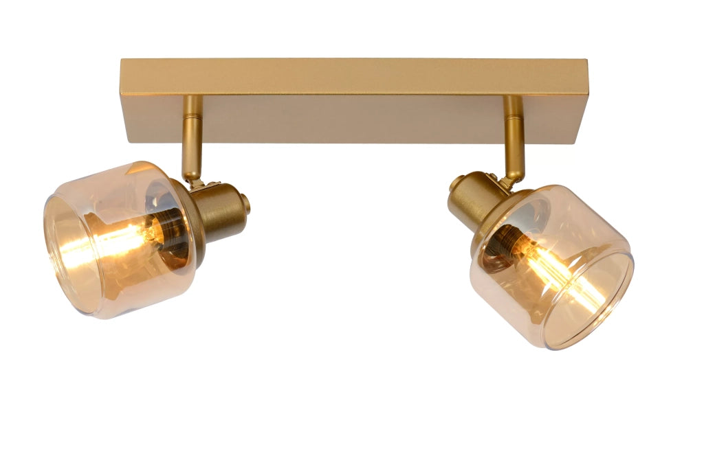 Faretto soffitto doppio oro ottone Bjorn 2xE14 40W Lucide