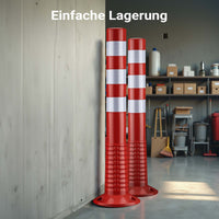 Paletto segnaletico flessibile catarifrangente, 2 paletti delimitatori da 75 cm con viti di montaggio