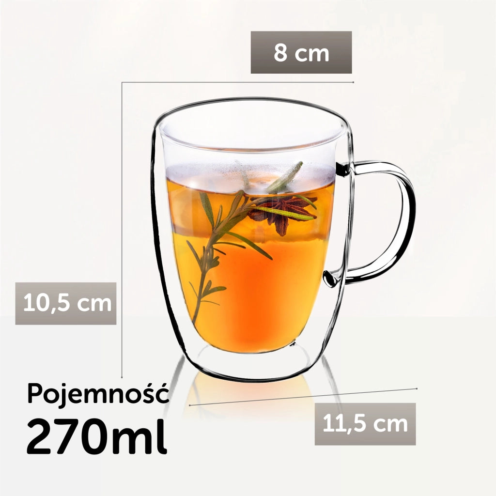Bicchieri termici KADAX per caffè, tè, latte macchiato, tazze a doppia parete da 350 ml, confezione da 6 pezzi
