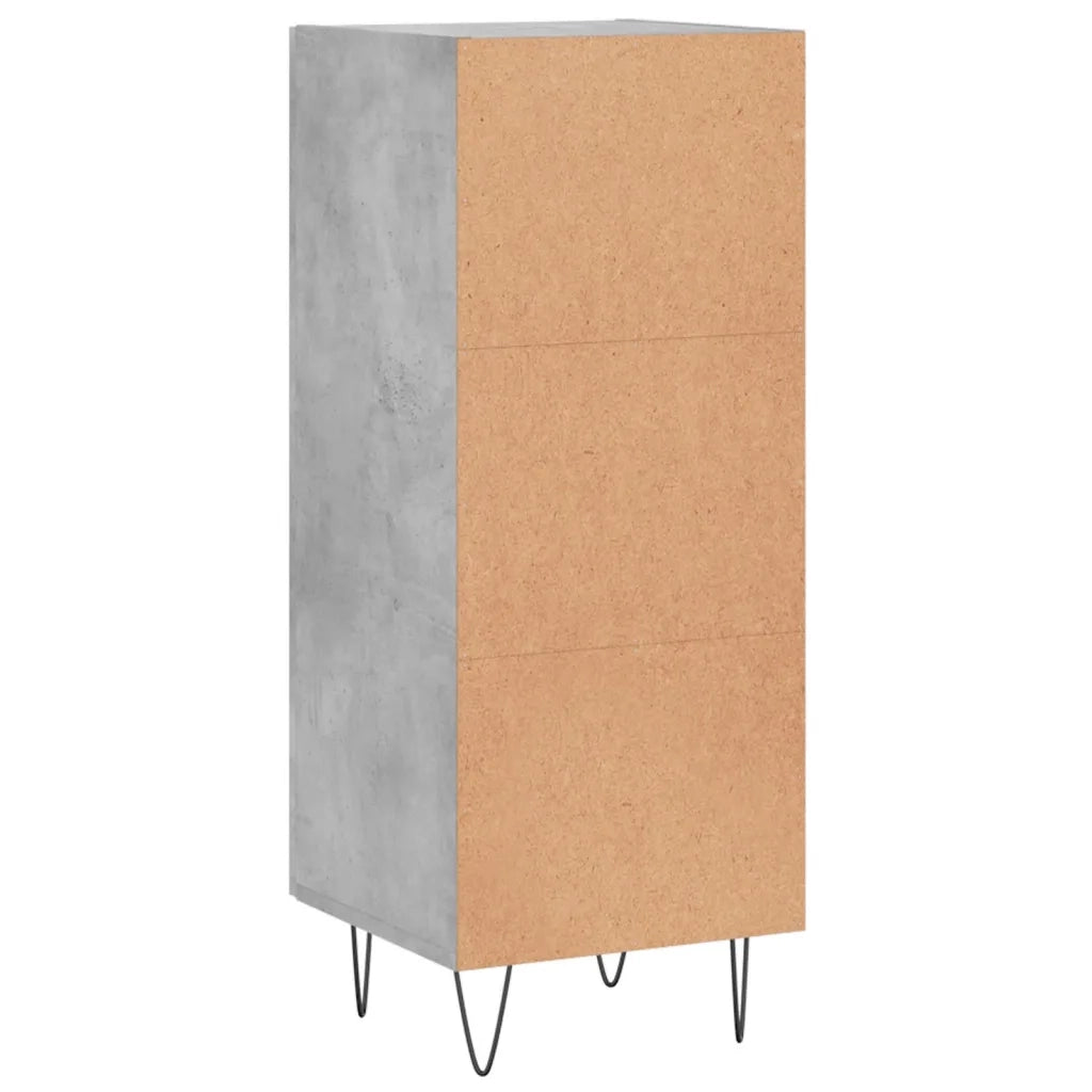 Credenza Grigio Cemento 34,5x34x90 cm in Legno Multistrato 828792