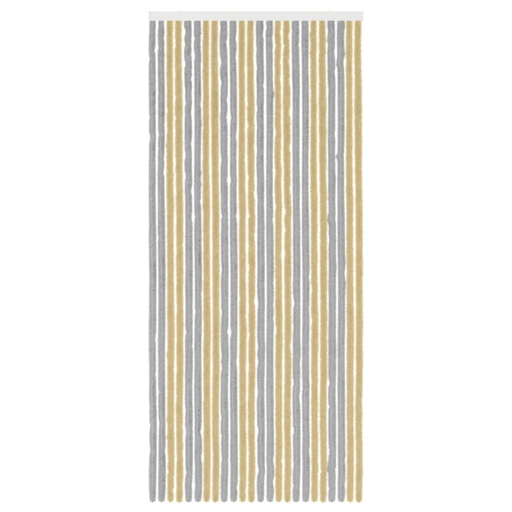 Tenda per insetti in chenille Grigio e Beige 100 x 230 cm 42034467